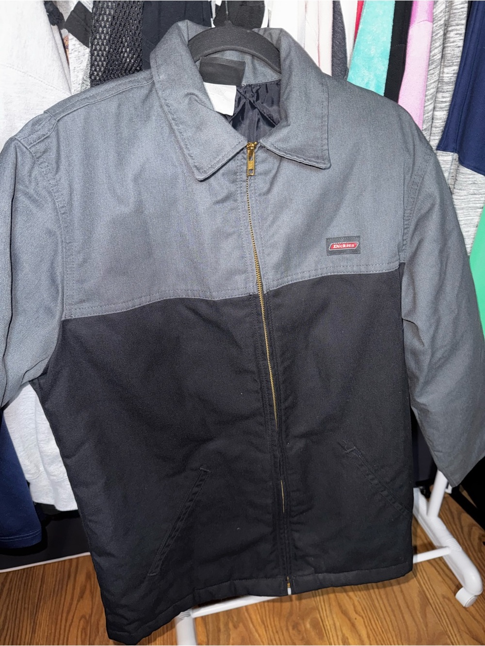 Y2K Dickies Men's Two-Tone Work Jacket - Gray/Black